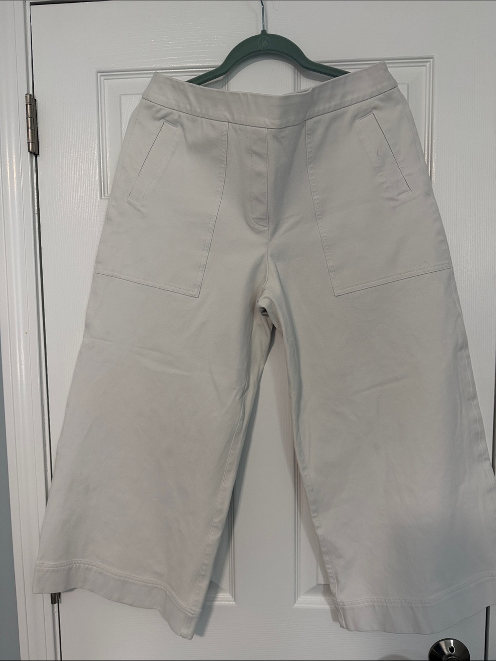 SPANX Cream Wide-Leg Cropped Pants